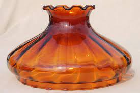 Vintage Large Amber Glass Lampshade