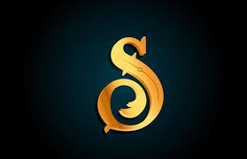 Golden S Alphabet Letter Logo Design
