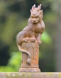 Rustic Cast Iron Dragon Climbing Pillar