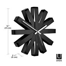 Umbra Ribbon 12 In Black Wall Clock