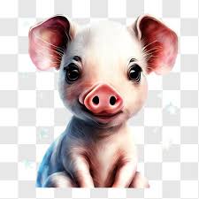 Adorable Pig In A Starry Background Png