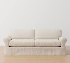 Shasta Roll Arm Slipcovered Deep Seat Sofa 84 5 Polyester Wrapped Cushions Basketweave Slub Ivory Pottery Barn