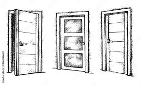 Door Sketch Hand Drawn Room Door