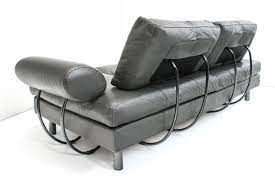 Modular Gray Leather Europa Sofa