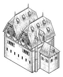 Medieval Building Map Icon Vintage