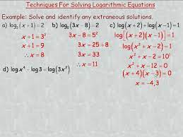 Solving Logarithmic Equations