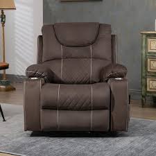 Oversized Coffee Brown Velvet Electric Recliner Chair Elderly Power Lift Chair With Massage And Heating 400 Lbs