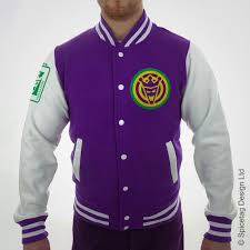 Purple Joker Varsity Jacket With White
