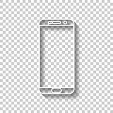 Mobile Phone Icon White Outline Sign