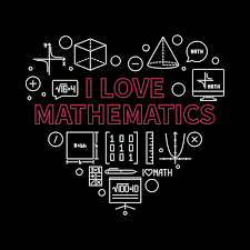 I Love Mathematics Vector Line Heart