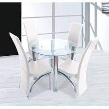 Compact Round Clear Glass Dining Table