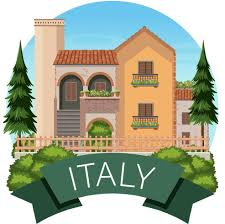 Italian Villa Vector Art Icons And
