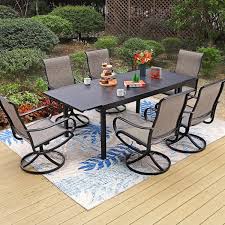 7 Piece Metal Outdoor Patio Dining Set