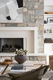Gray Stone Fireplace Design Ideas