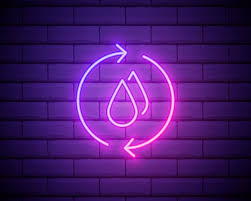 Glowing Neon Recycle Clean Aqua Icon
