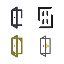 Glass Door Logo Vector Art Icons And