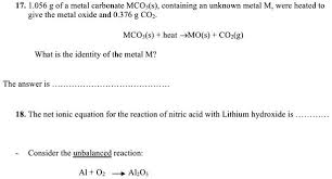 17 1 056 G Of Metal Carbonate Mco3 S