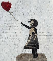 Banksy Art Girl With Balloon Mosaic