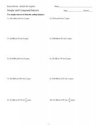 Simple And Compound Interest Worksheet