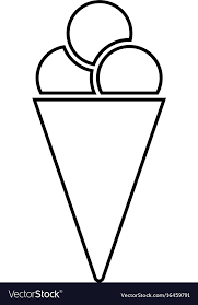 Ice Cream Cone Black Color Icon Royalty
