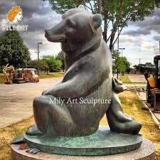 Large Outdoor Bronze Bear Statue And