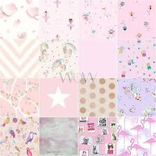 Kids Pink Lilac Wallpaper Girls Bedroom