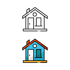 Home Icon Design In Two Variation Color