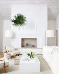 White Fireplace Mantel On White Wall