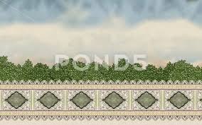 Mughal Garden Wall With Leavesoil Paint