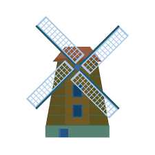 Vector Wooden Windmill Icon Traditional