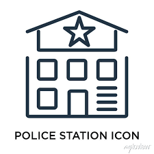 Police Station Icon Vector Isolated On