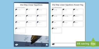 One Step Equations Worksheet Pdf Math