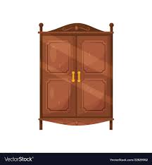 Flat Icon Of Vintage Wooden Cabinet