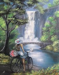 Waterfall View Oil Painting On Canvas