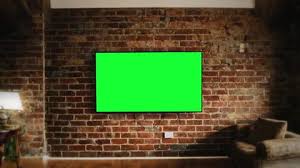 Green Screen Wall Brick Stock