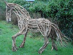 Driftwood Horse Garden Animal Sculpture