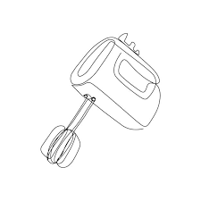 Hand Mixer Continuous Line Drawing One