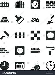 Solid Black Vector Icon Set Paint