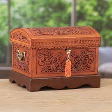 Leather Jewelry Box With Bronze Handles