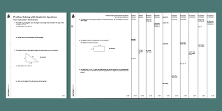 Solving Quadratic Equations Worksheet