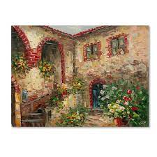 Trademark Fine Art Tuscany Courtyard Canvas Art