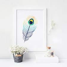 Peacock Feather Art Print Instant