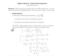Solved Algebra 2b Unit 3 Sample Work