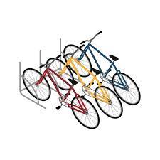 Metal Rack With Three Colorful Bicycles