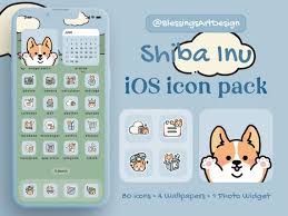 Cute Shiba Inu Dog Ios Icons Pack