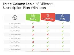 Diffe Subscription Plan With Icon