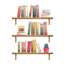 Wall Mounted Bookshelves With Books