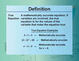 Definition Equation Concepts True