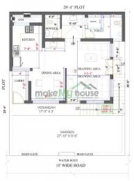 30x37 Home Plan 1110 Sqft House Floorplan