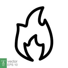 Flame Outline Vector Art Icons And